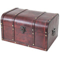HMF Wooden Treasure Chest – Large Vintage Storage Box – 35x25x20 cm