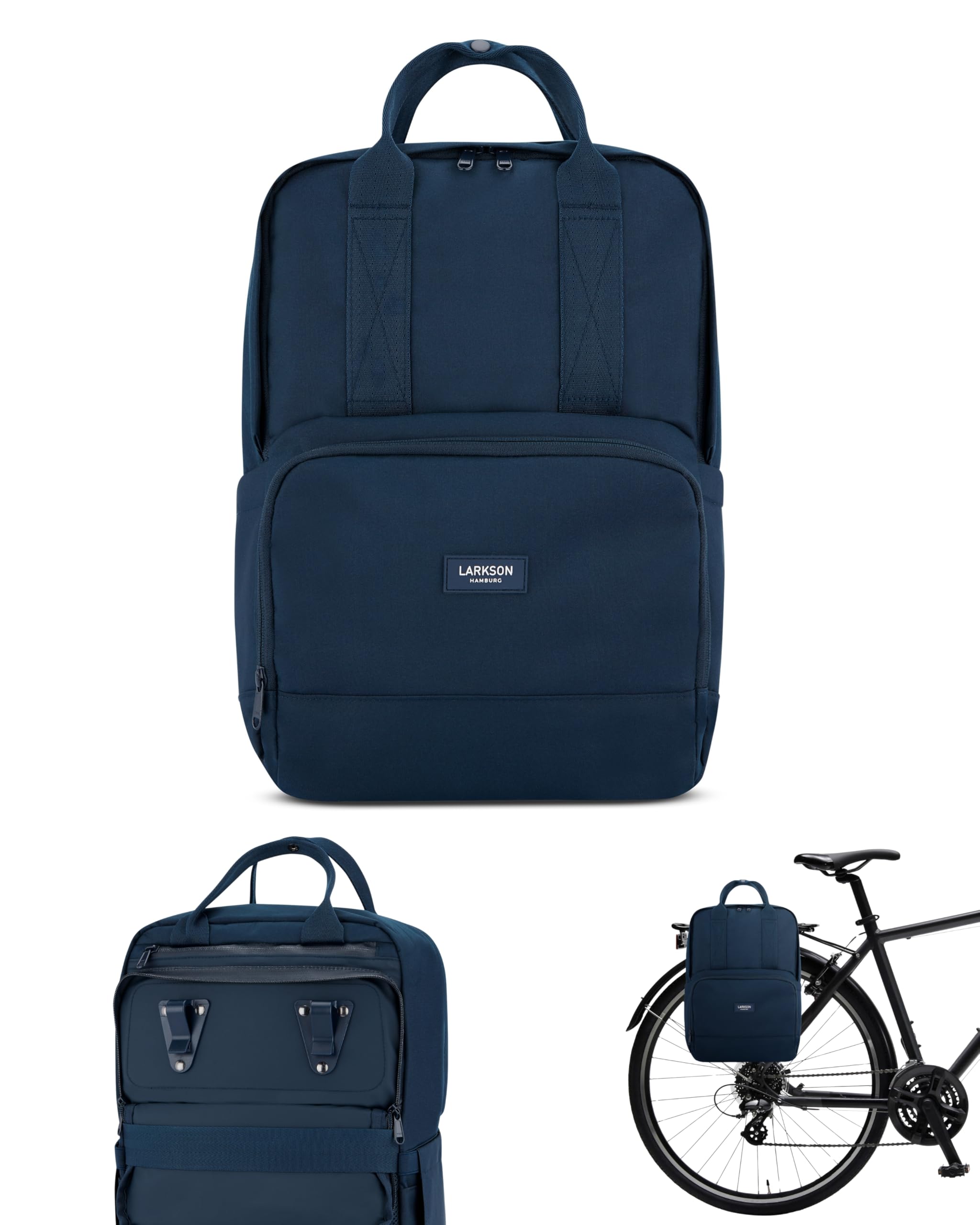 LARKSON 2-in-1 Bike Pannier Bag & Backpack | Blue Recycled Material