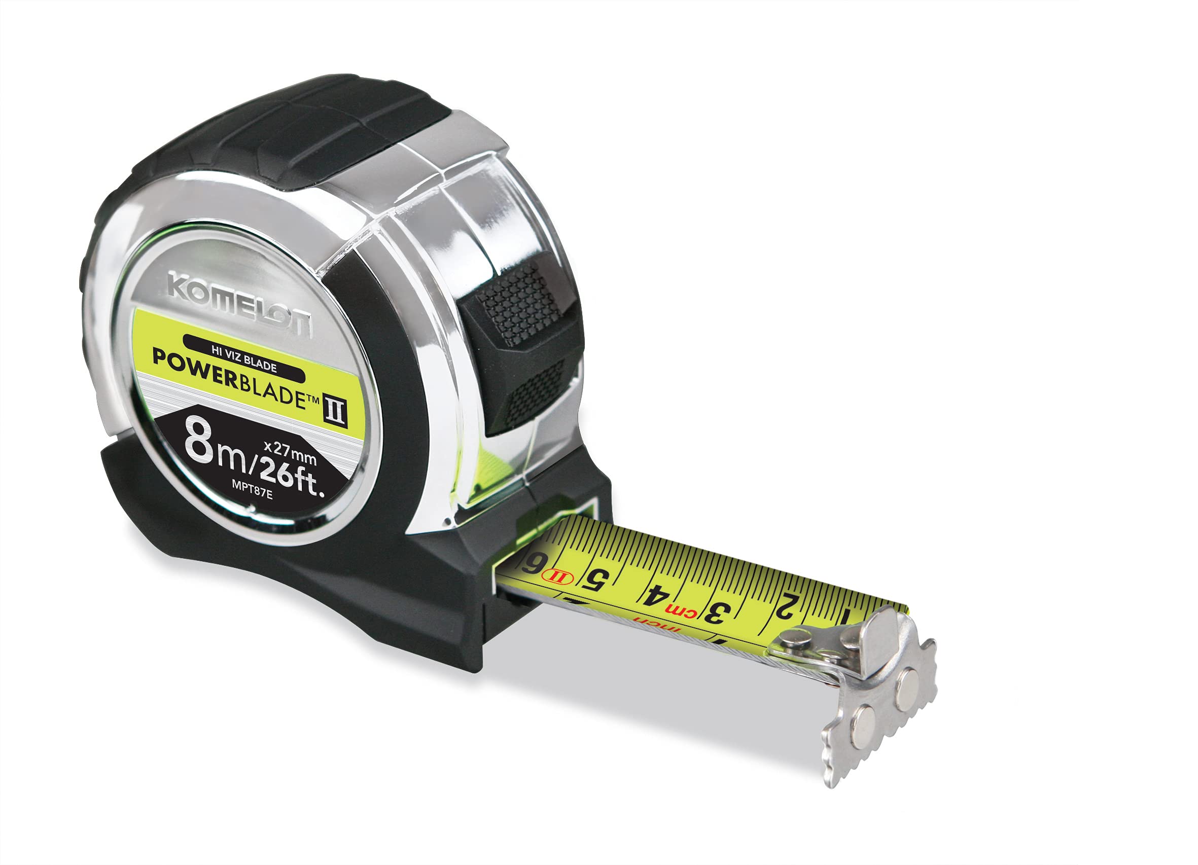 Komelon PowerBlade Measuring Tape – 8m/26ft x 27mm Precision Tool