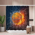 Jolof Store Basketball Shower Curtain – Mold Resistant Polyester Fabric