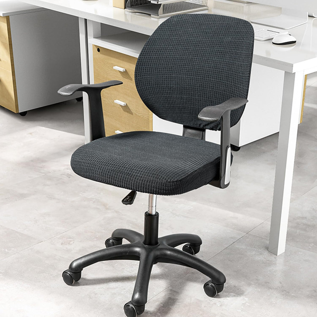 USHXVG 1-Piece Non-Slip Seat Cover, Office Chair Protector Set, Checked Chair Cover, Universal - image 4