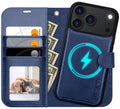 OCASE iPhone 17 Pro Case – Detachable 2-in-1 PU Leather Wallet, Blue