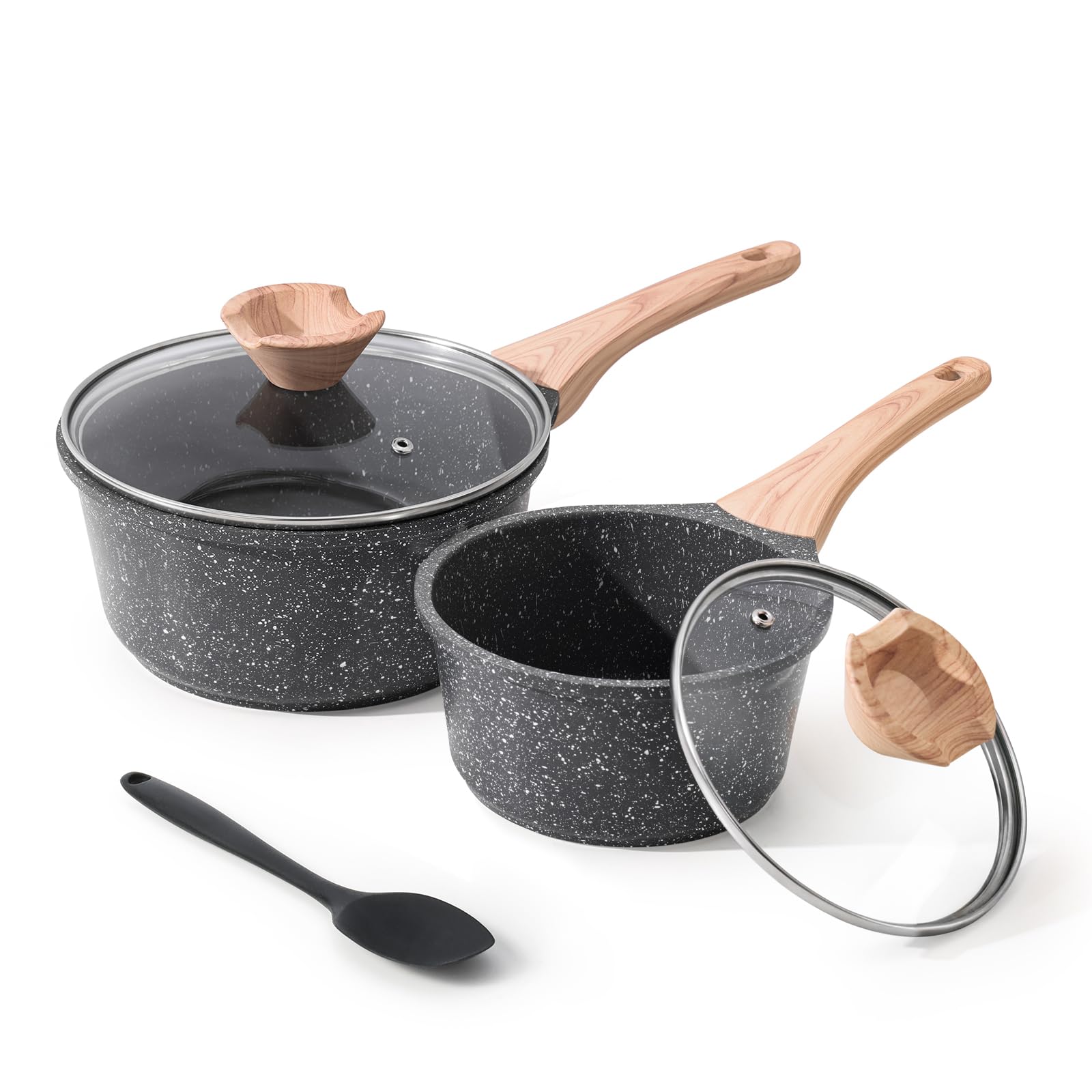 Kordisen Non-Stick Granite Sauce Pan Set | 16cm & 20cm Induction Cookware