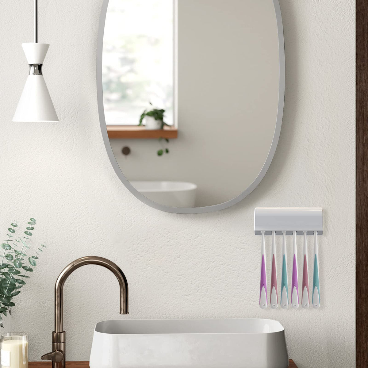 Linkidea 6 Slots Toothbrush Holder Wall Mounted, 2 Pack RV Organizer Hanger with Cover - image 5