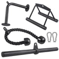 SERTT 4-Piece Cable Machine Attachment Set for Home Gym | Steel LAT Bar
