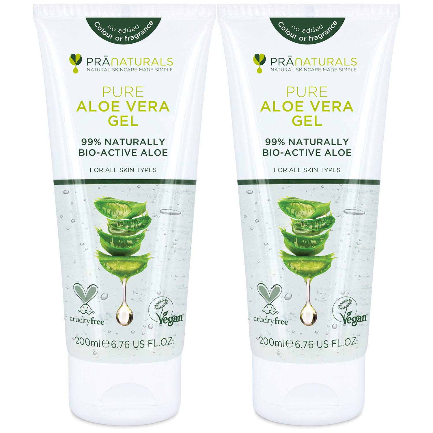 PraNaturals Pure Aloe Vera Gel – Soothing & Hydrating Vegan Skincare 200ml
