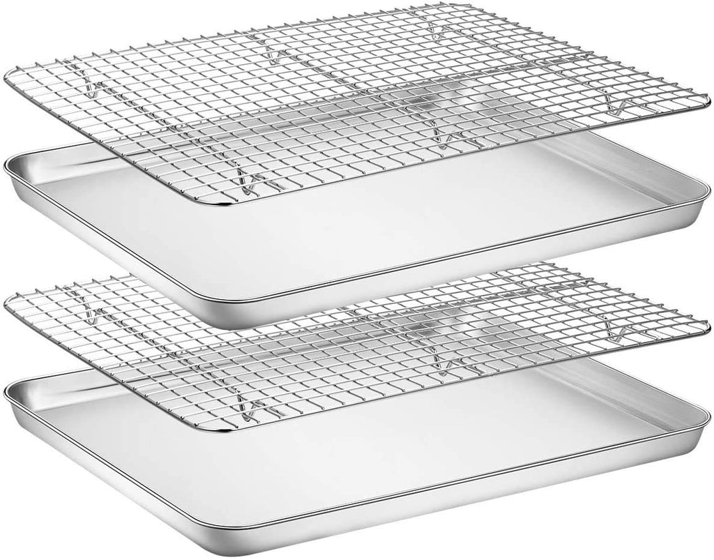 Umiten Stainless Steel Baking Sheet and Cooling Rack Set, 4-Piece