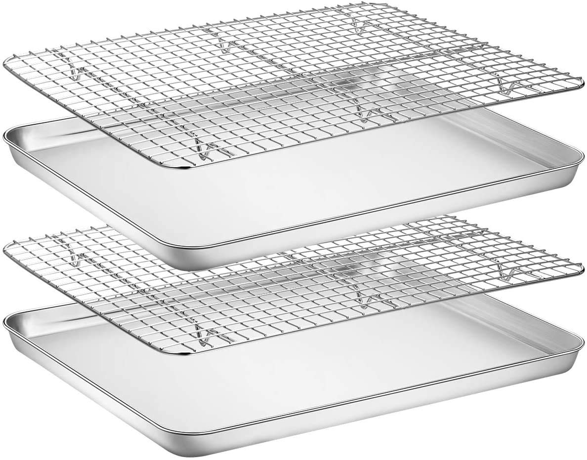 Umiten Stainless Steel Baking Sheet and Cooling Rack Set, 4-Piece