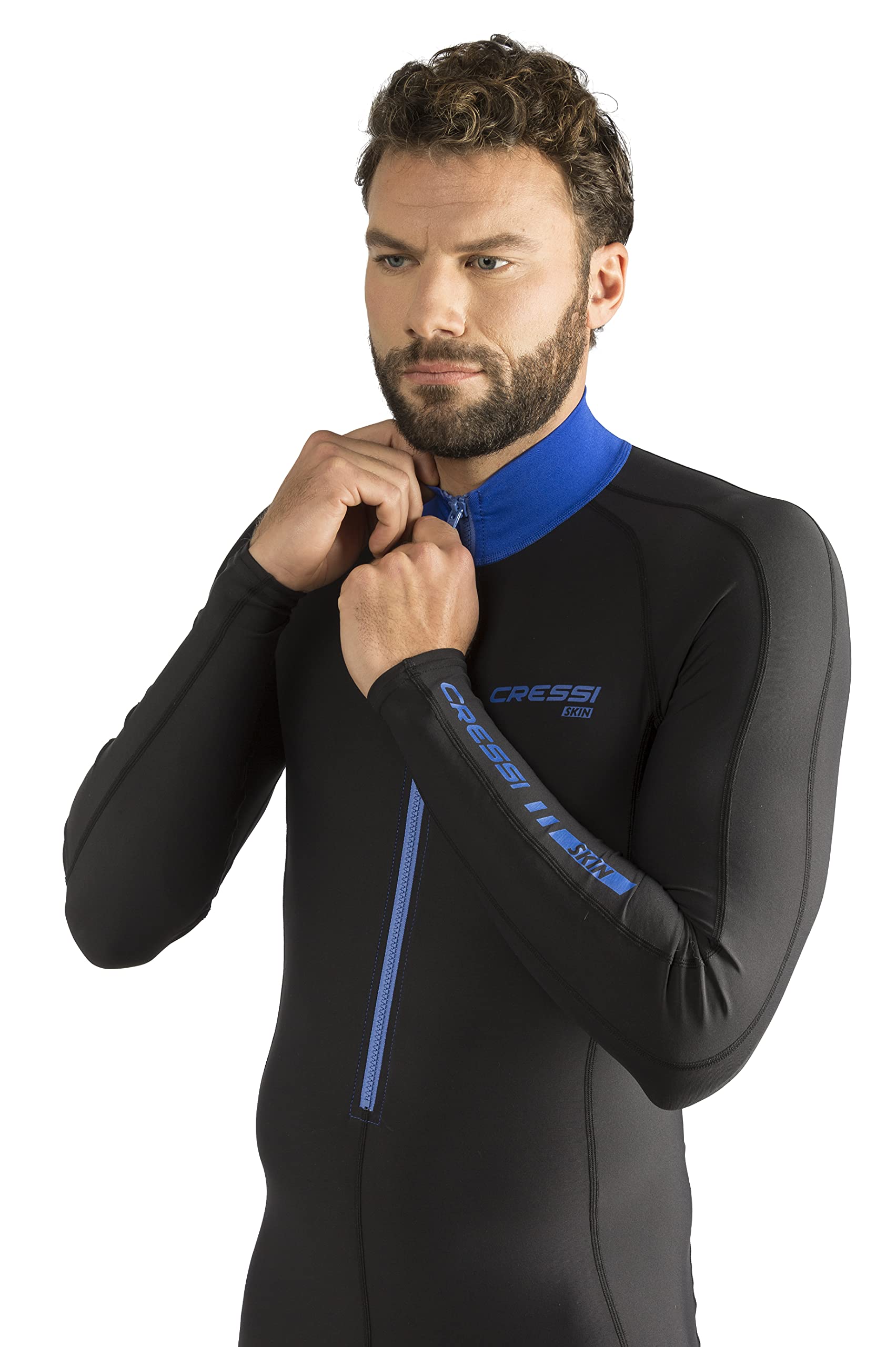Cressi Men's 1mm One Piece Wetsuit Skin | Black Blue | XXL/6 UK
