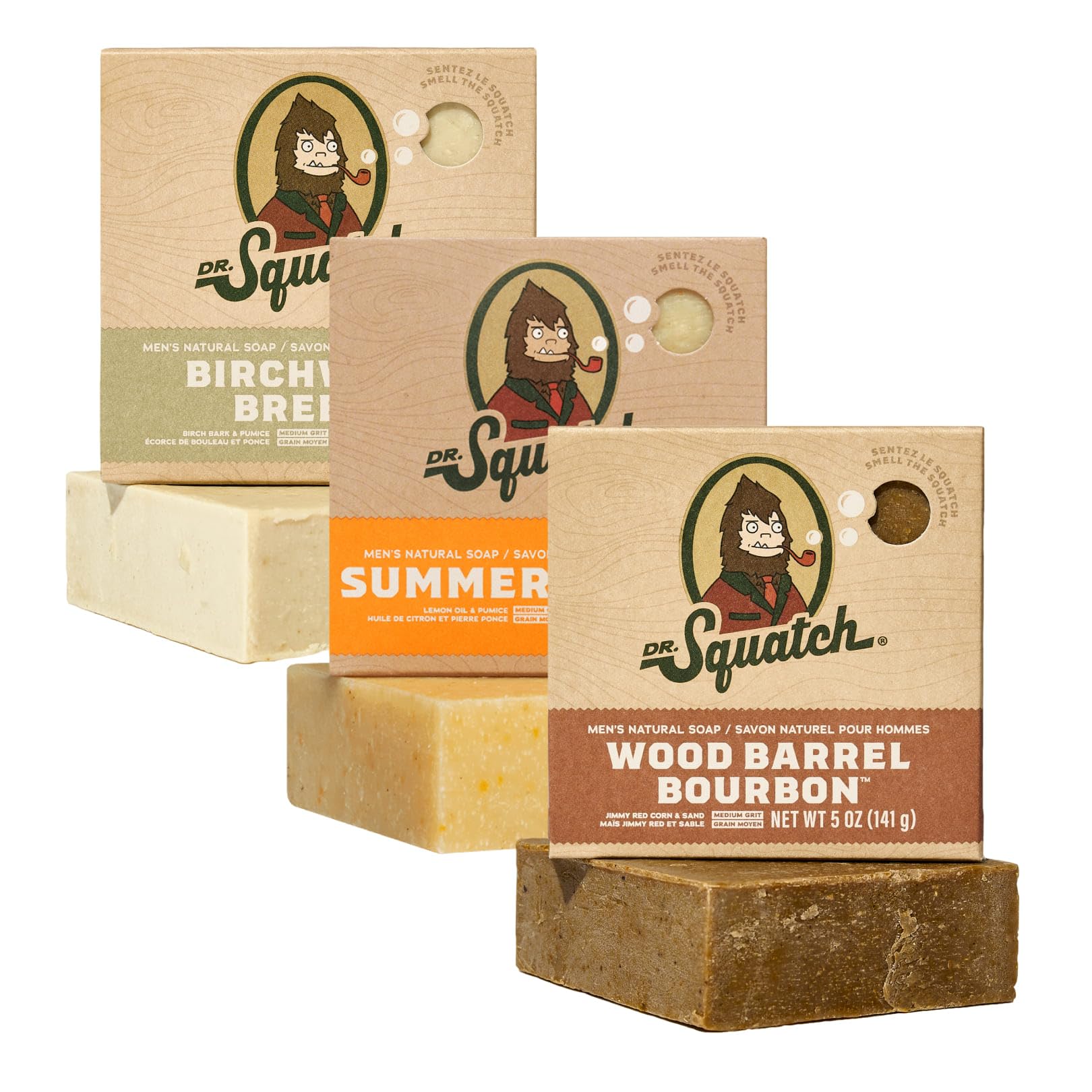Dr. Squatch Men's Natural Bar Soap – Cold Process 3-Pack Variety
