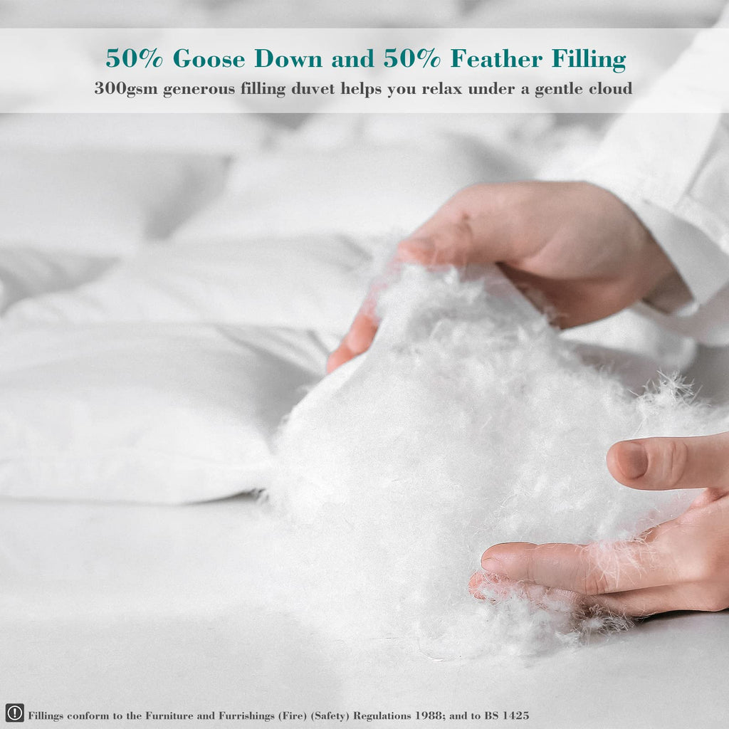 Threads For Bed King Size 10.5 Tog Down & Feather Duvet | 100% Cotton