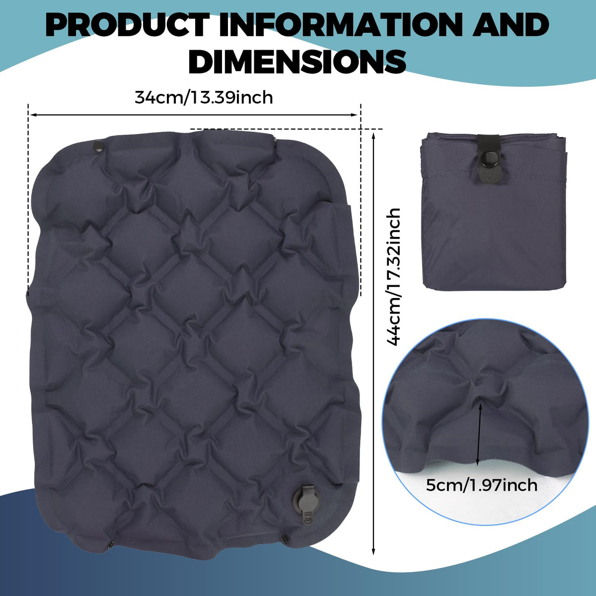 Guangcailun Inflatable Seat Cushion Lightweight Camping Air Sitting Pad - image 4