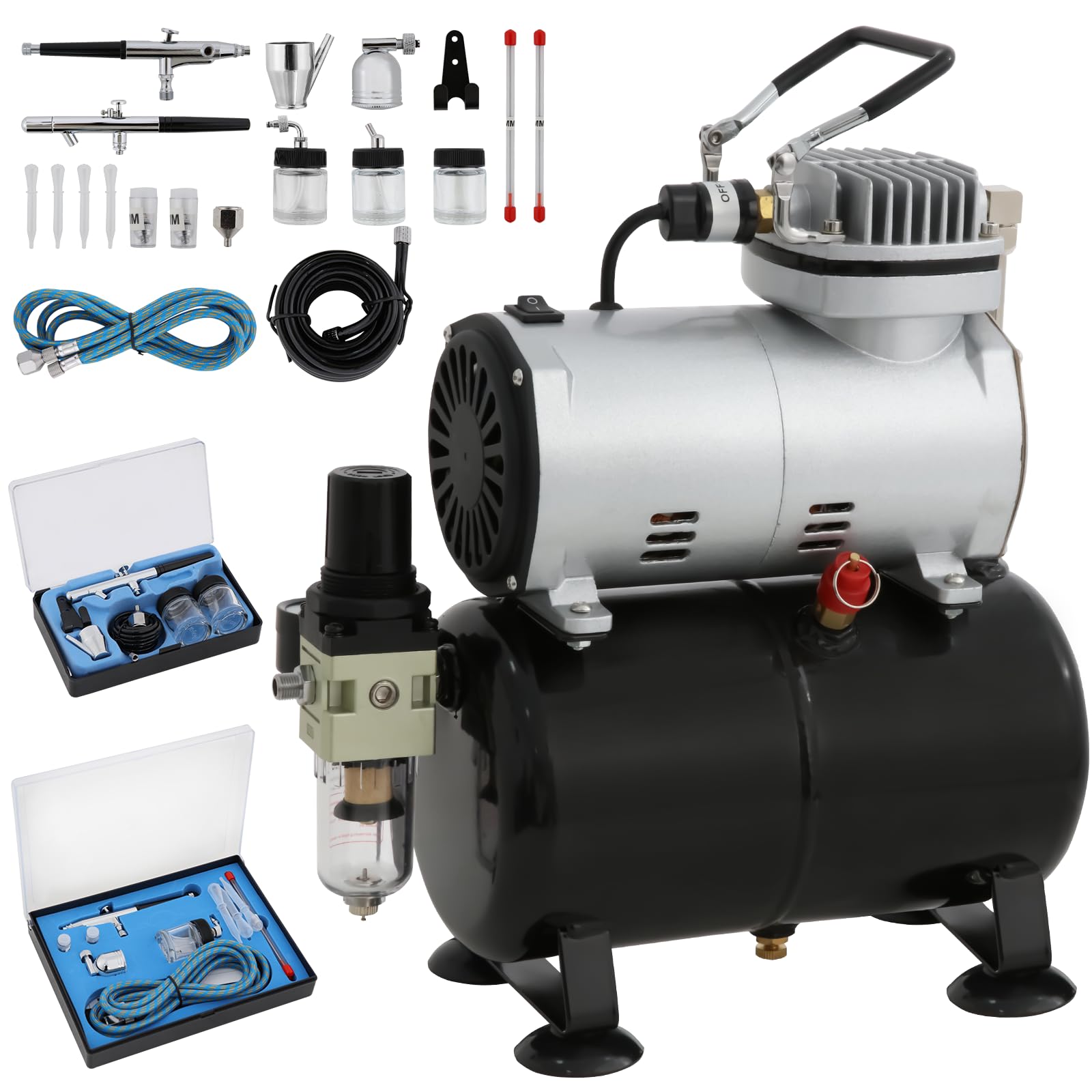 VELPEX Airbrush Kit with Air Compressor – Professional Set for Cake & Nail Art