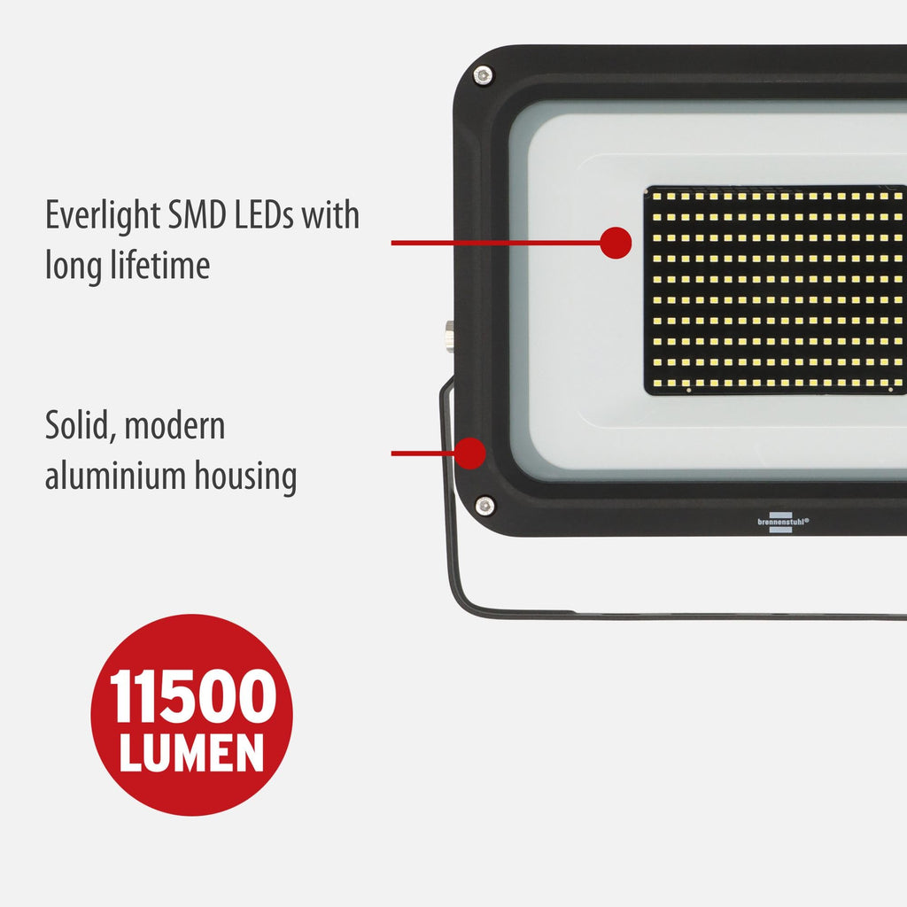 Brennenstuhl JARO 100W LED Outdoor Floodlight | 11500lm IP65 Aluminium