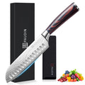 PAUDIN 7-Inch Santoku Knife | High Carbon German Steel Japanese Chef Knife