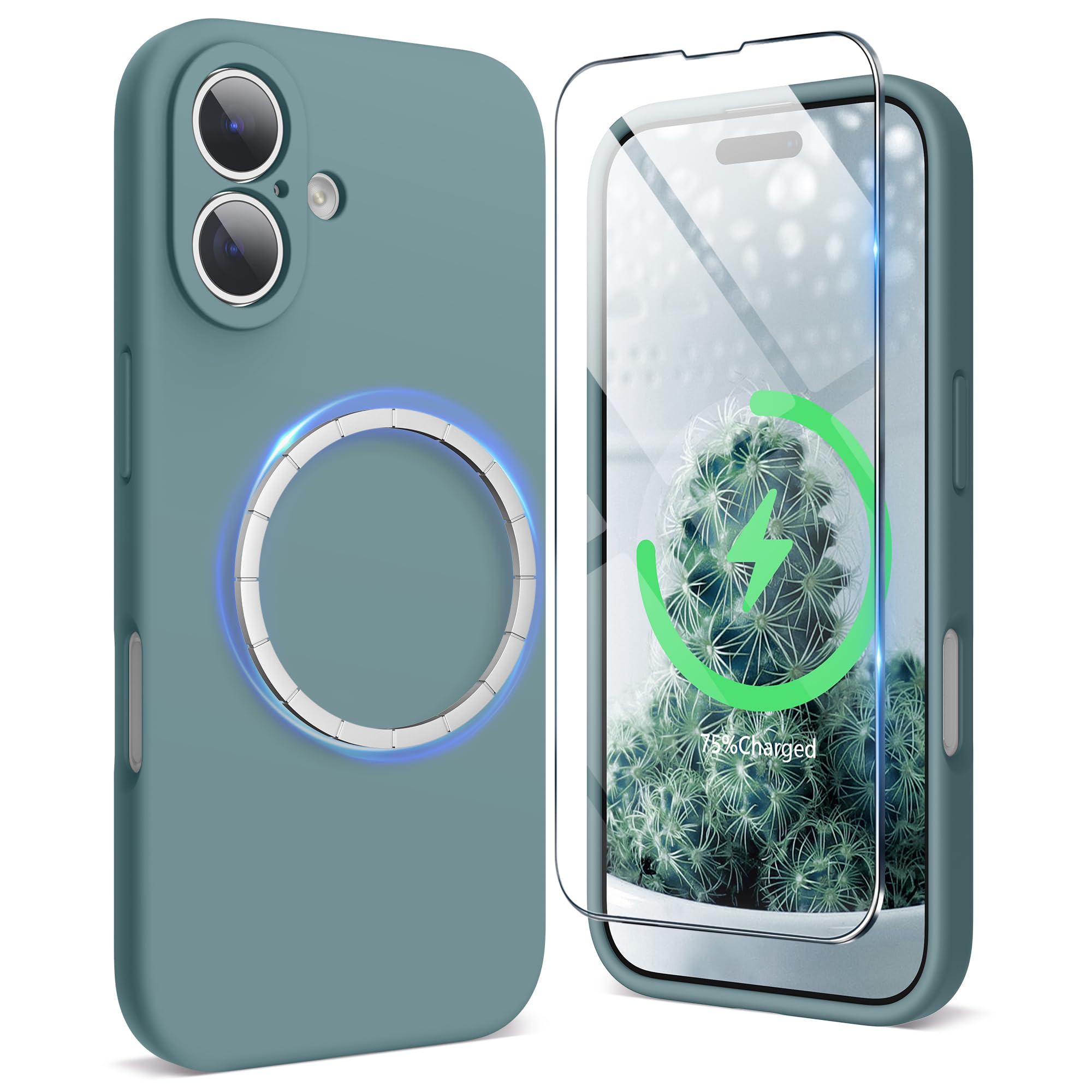 SURPHY iPhone 16 Case – Magnetic Liquid Silicone Shockproof Cover