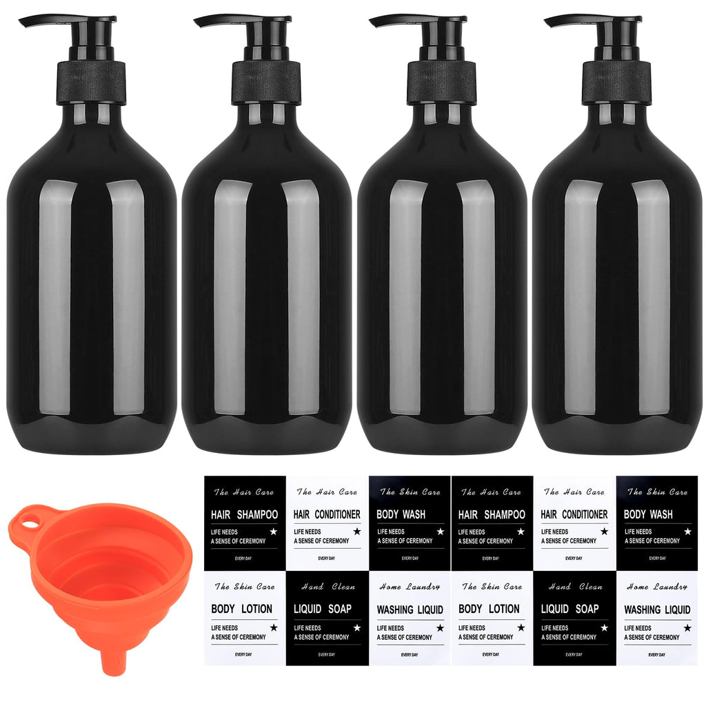 4 Pcs 500ml Soap Dispenser with Pump, Empty Refillable Pump Bottle Dispensers for Kitchen Bathroom Liquid Hand Dish Soap Dispenser Bottles Containers - image 1