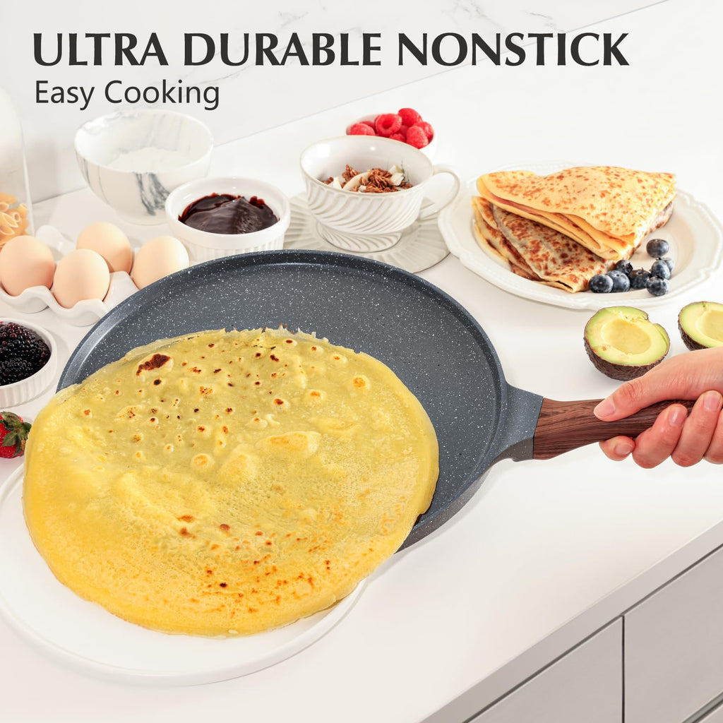 Sensarte 10-Inch Nonstick Crepe Pan | Swiss Granite Coating Pancake Griddle