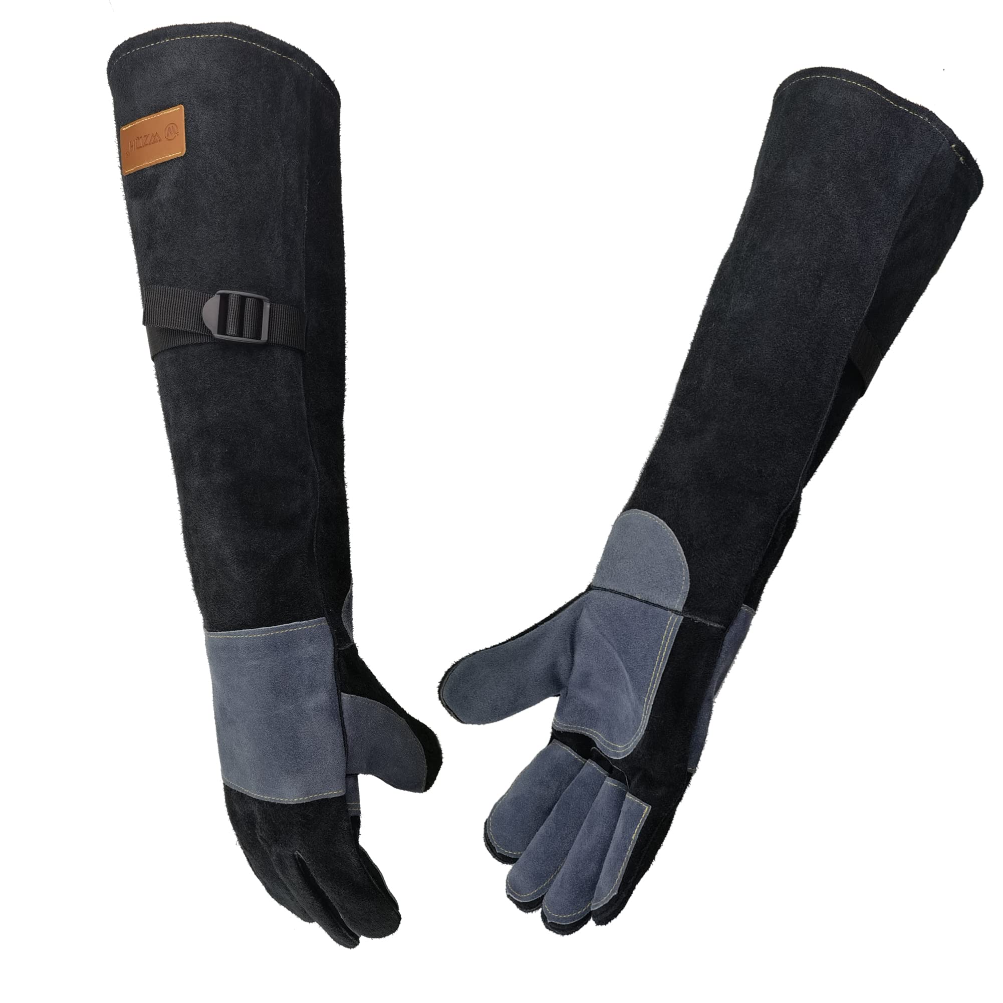 WZQH 23.6" Leather Animal Handling Gloves | Bite & Scratch Resistant