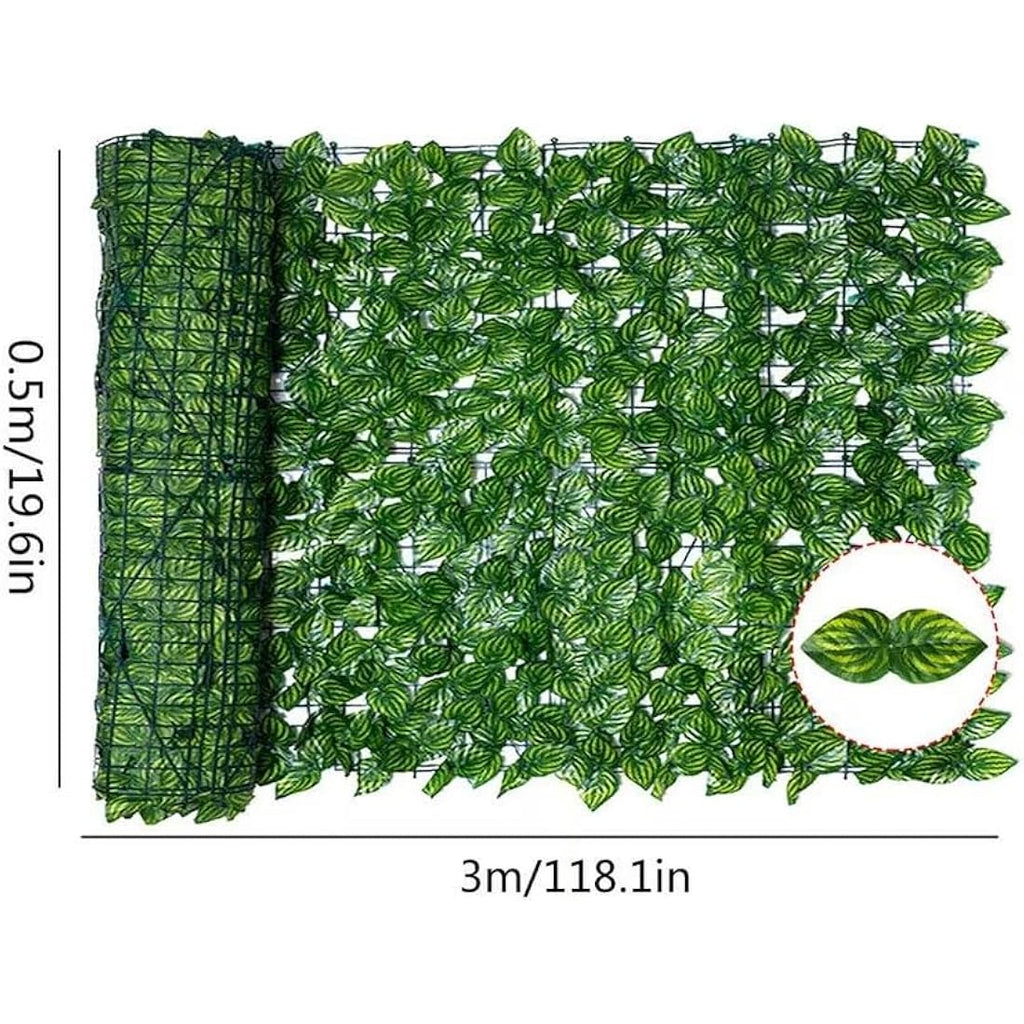 REOVE Artificial Ivy Privacy Fence – Green Plastic Leaf Hedge Panels