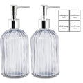 DARENYI 2-Pack Glass Soap Dispenser Set | 420ML Refillable Liquid Pump