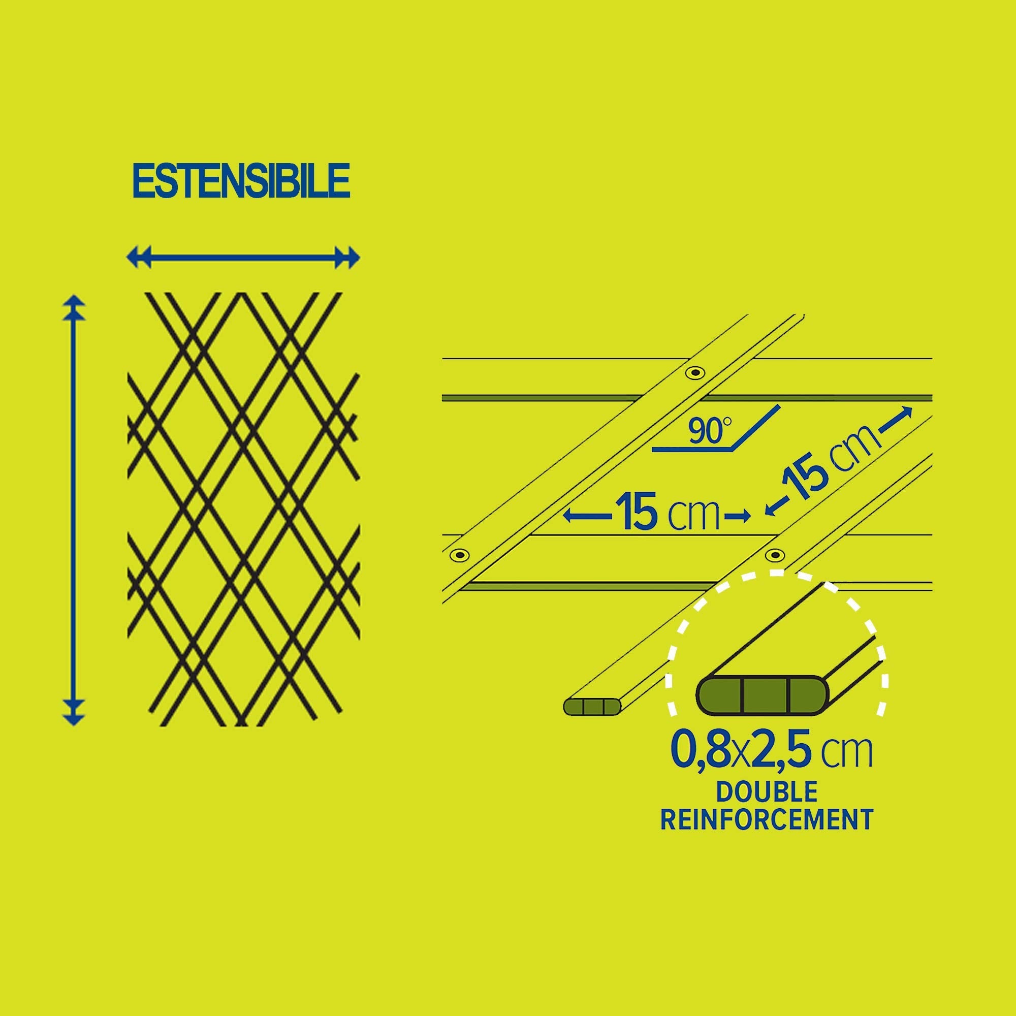 Trepls – Traliccio Estensibile in PVC Bianco per Piante, 1,00x3 m