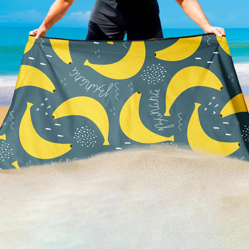 Violetpos Banana Doodle Beach Towel, Extra Large 180x90 cm 250GSM Microfibre, Sand Free Quick Dry - image 4