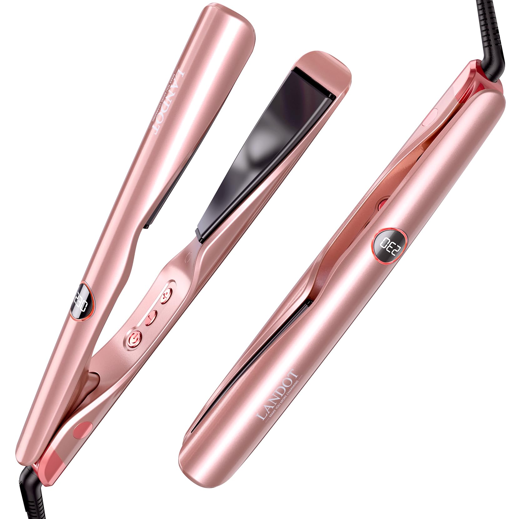 LANDOT 2-in-1 Hair Straightener and Curler | Twisted Ceramic Ionic Styler