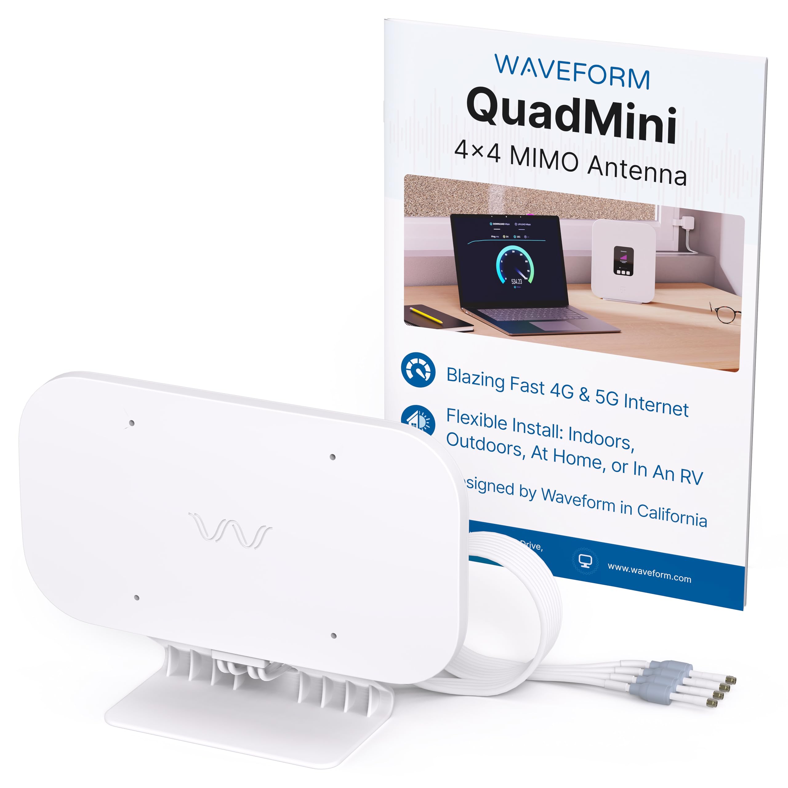 Waveform QuadMini 4x4 MIMO External Antenna Kit for 4G/5G Routers