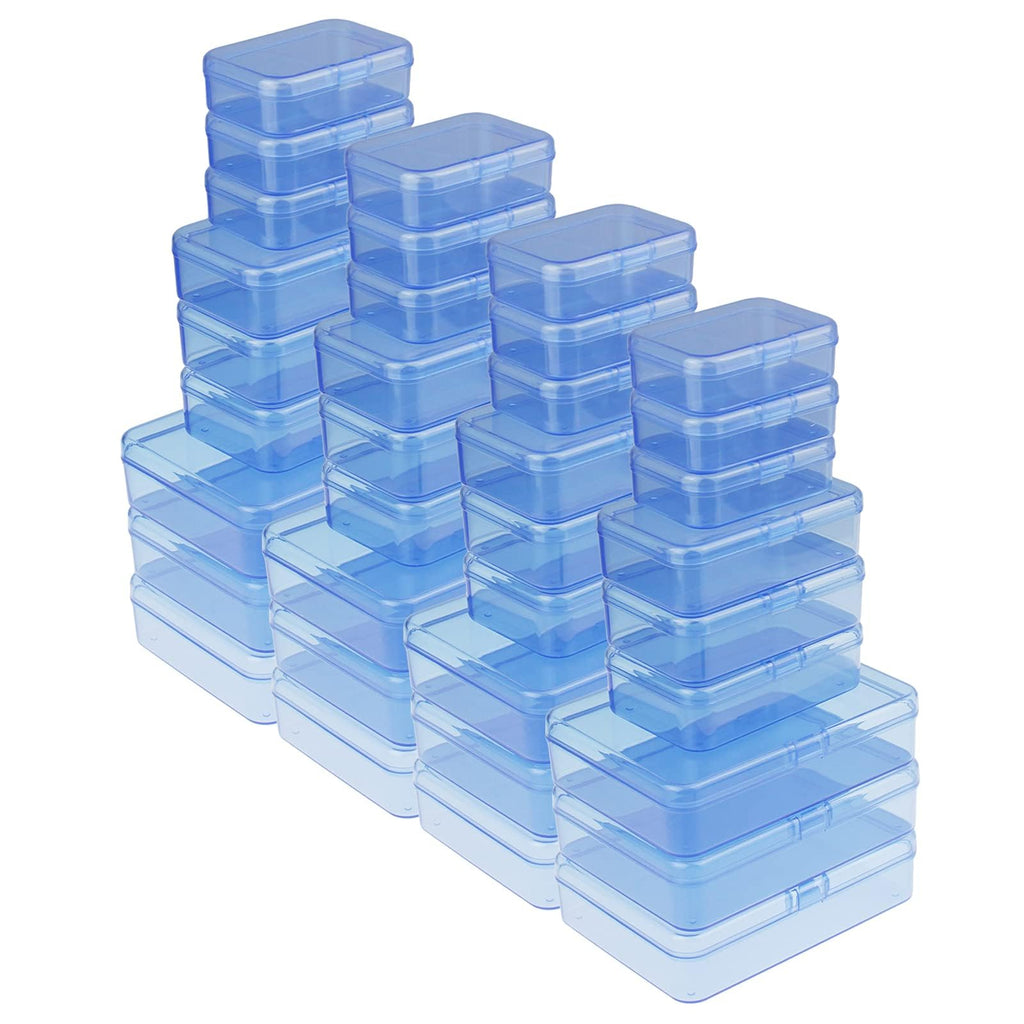 LJY Blue Plastic Storage Boxes with Lids, 36 Pack, 3 Mixed Sizes - image 1