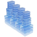 LJY Blue Plastic Storage Boxes with Lids, 36 Pack, 3 Mixed Sizes - image 1