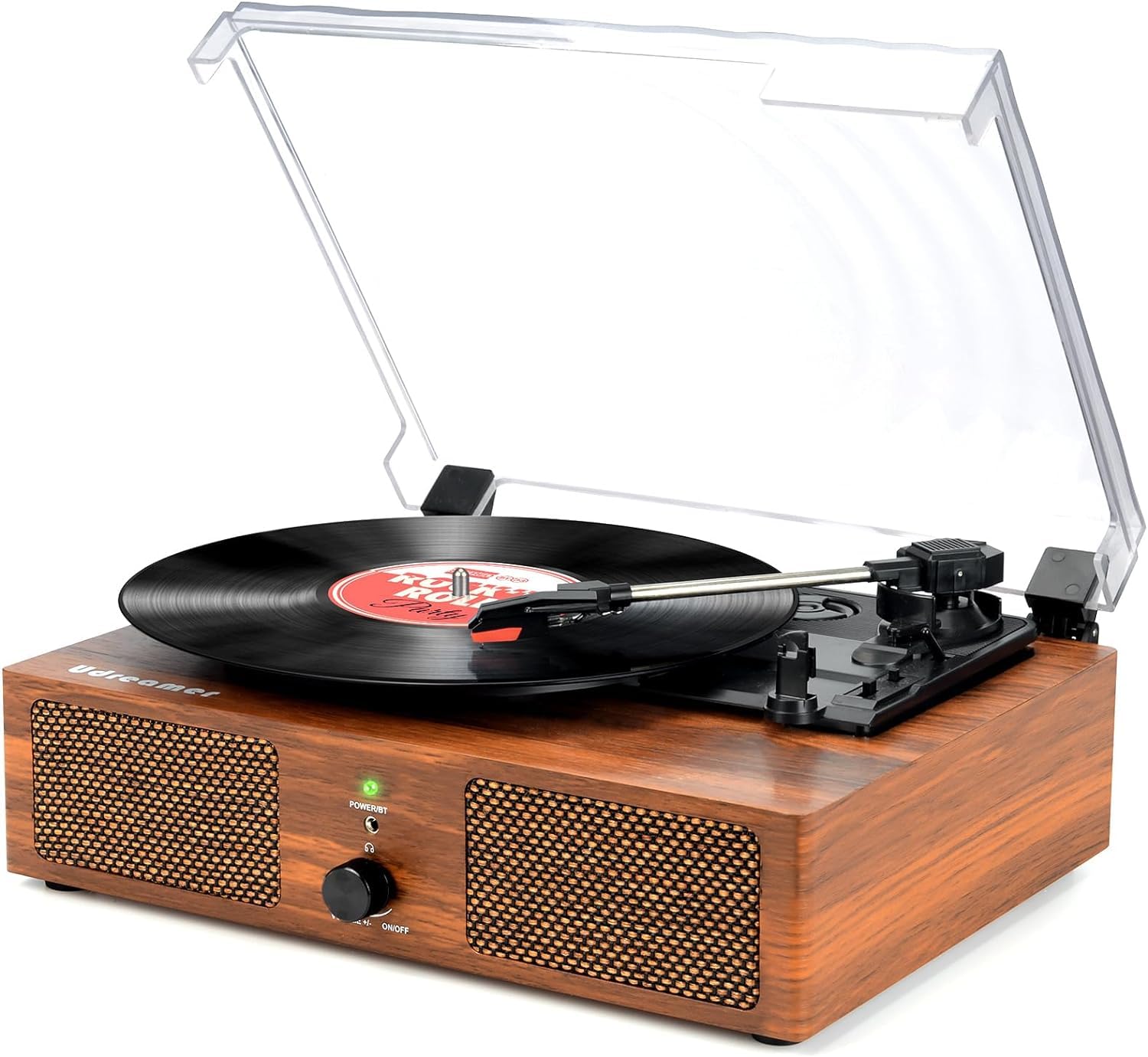 Vintage 3-Speed Vinyl Record Player – Belt-Driven, Brown