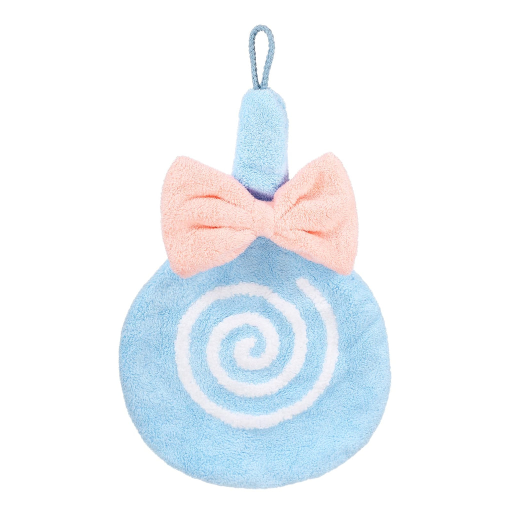 sourcing map Cute Hand Towels, Soft Coral Hanging Hand Towel with Hanging Loop, Lollipop Pattern, Highly Absorbent - image 1