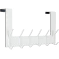 WEBI Over The Door Hook Rack – 6 Hook Metal Towel Hanger for Bathroom, White