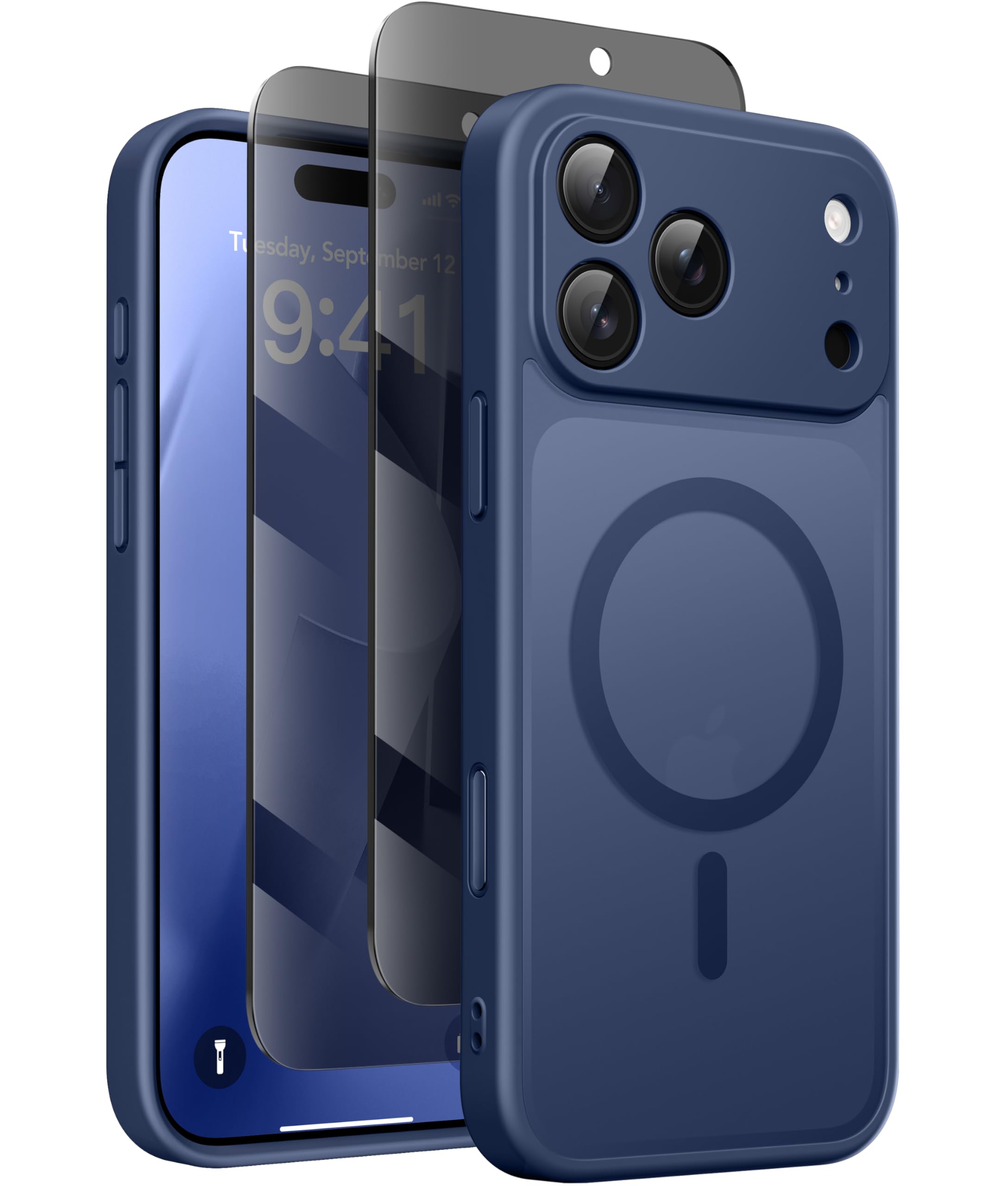 iPhone 17 Pro Max MagSafe Case with Privacy Screen – Blue