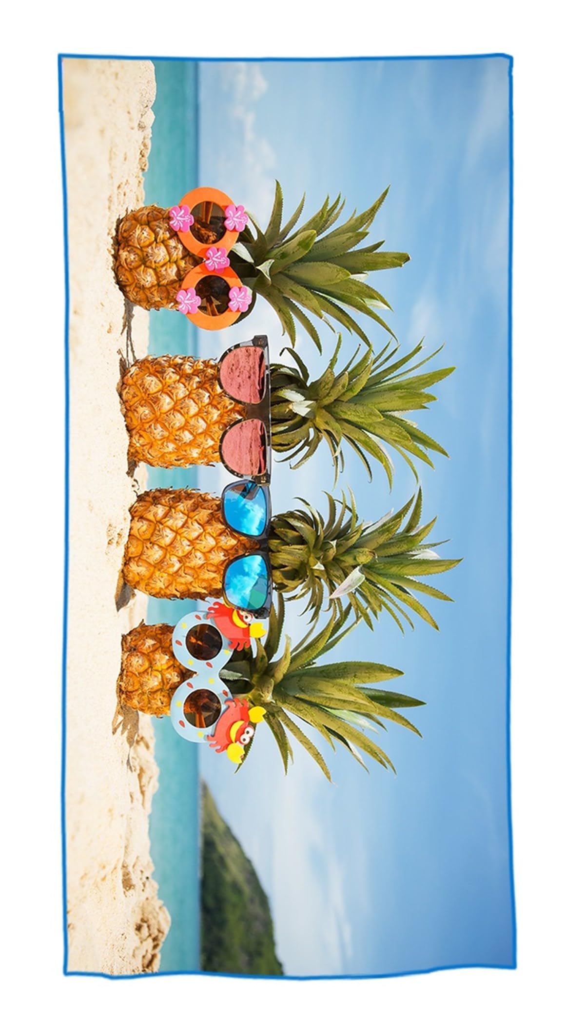 Microfiber Beach Towel – Oversized Sand Free Quick Dry Pineapple