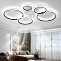YUNZI Modern Ceiling Fan with LED Light – 72W Dimmable 6-Speed Fan