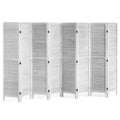 VEVOR 8-Panel Wood Room Divider | 67" Louvered Folding Privacy Screen