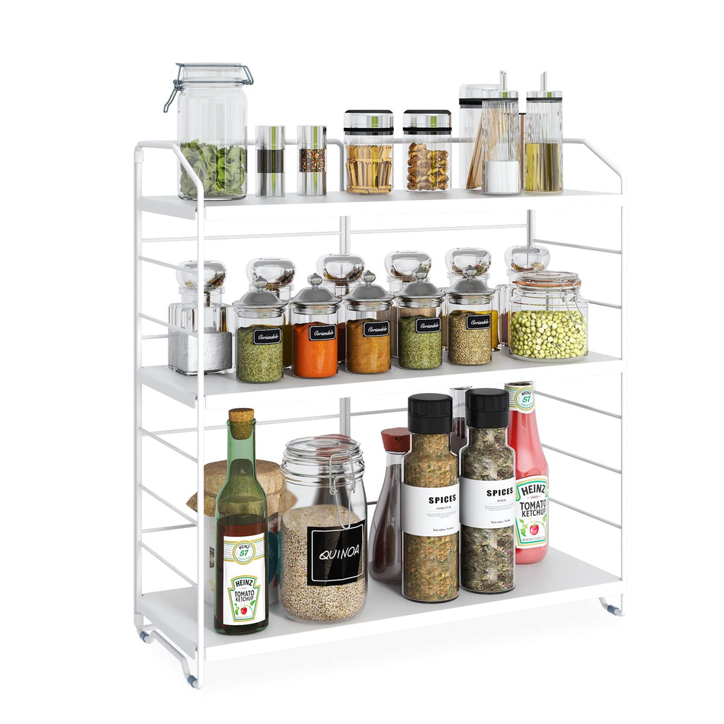 AIRUJIA 3-Tier Spice Rack Organizer – Stainless Steel Kitchen Storage Shelf