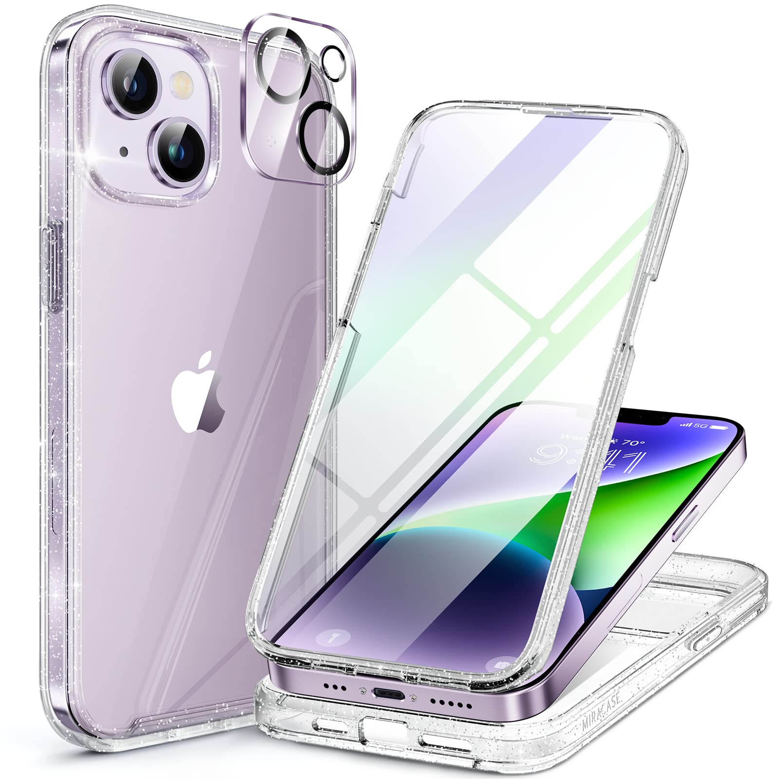 Miracase iPhone 14 Case | Full Body Protective Cover with Screen Protector