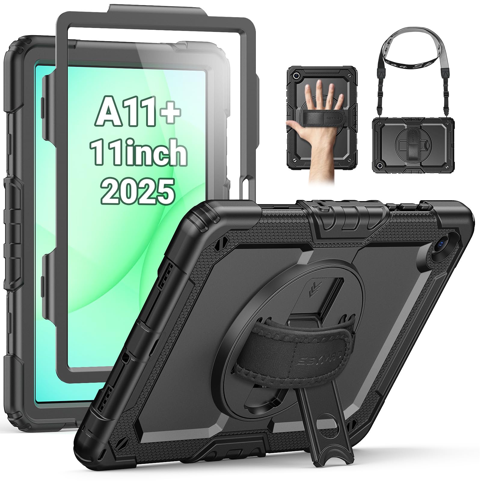 SEYMAC Samsung Galaxy Tab A11 Plus Case - Shockproof Cover with Stand
