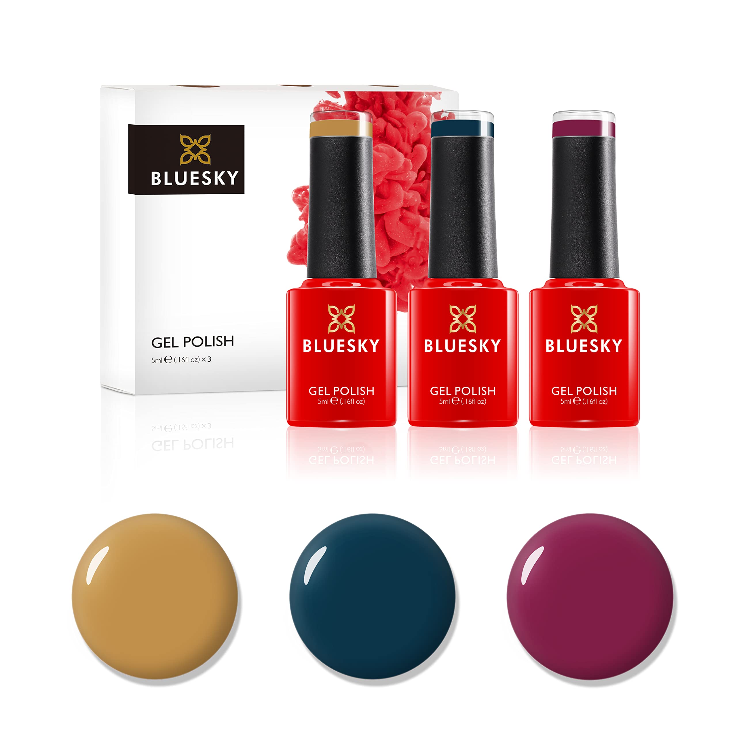 BLUESKY Gel Nail Polish Set – Warm Me Up Trio, Vegan & Long-Lasting