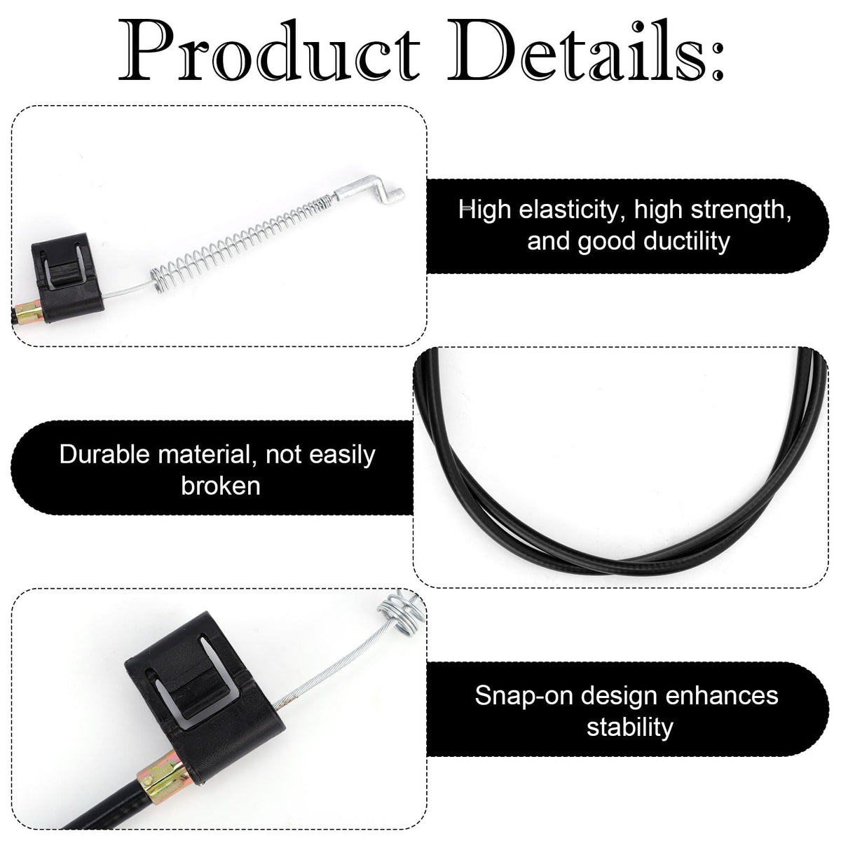 Fukaisu 2pcs Sofa Recliner Cables, Universal Recliner Handle Pull Cable Hook Exposed Couch Release Repair Cable with S Tip Replacement Parts for Most - image 4