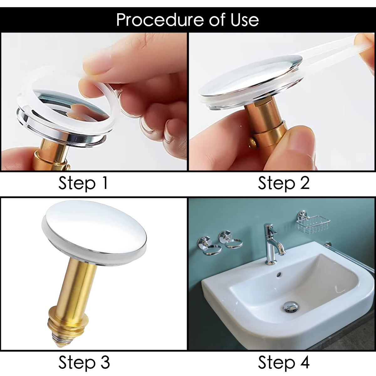 Sink Plug Rubber Seal,Bathroom Sink Drain Plug Stopper,2PCS,31/39mm - image 3