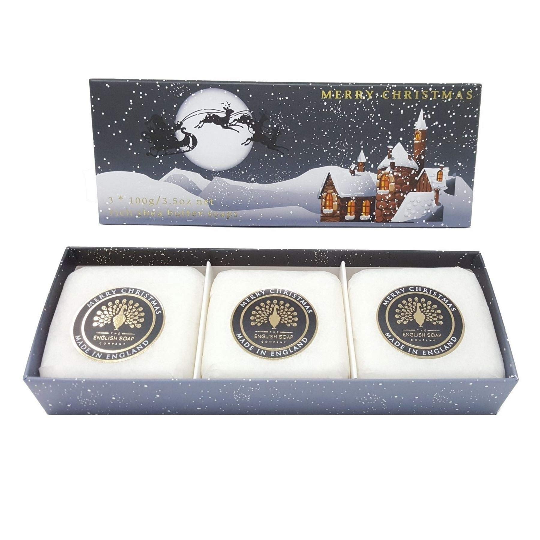 English Soap Co. Winter Village Shea Butter Hand Soap Gift Set - 3 x 100g