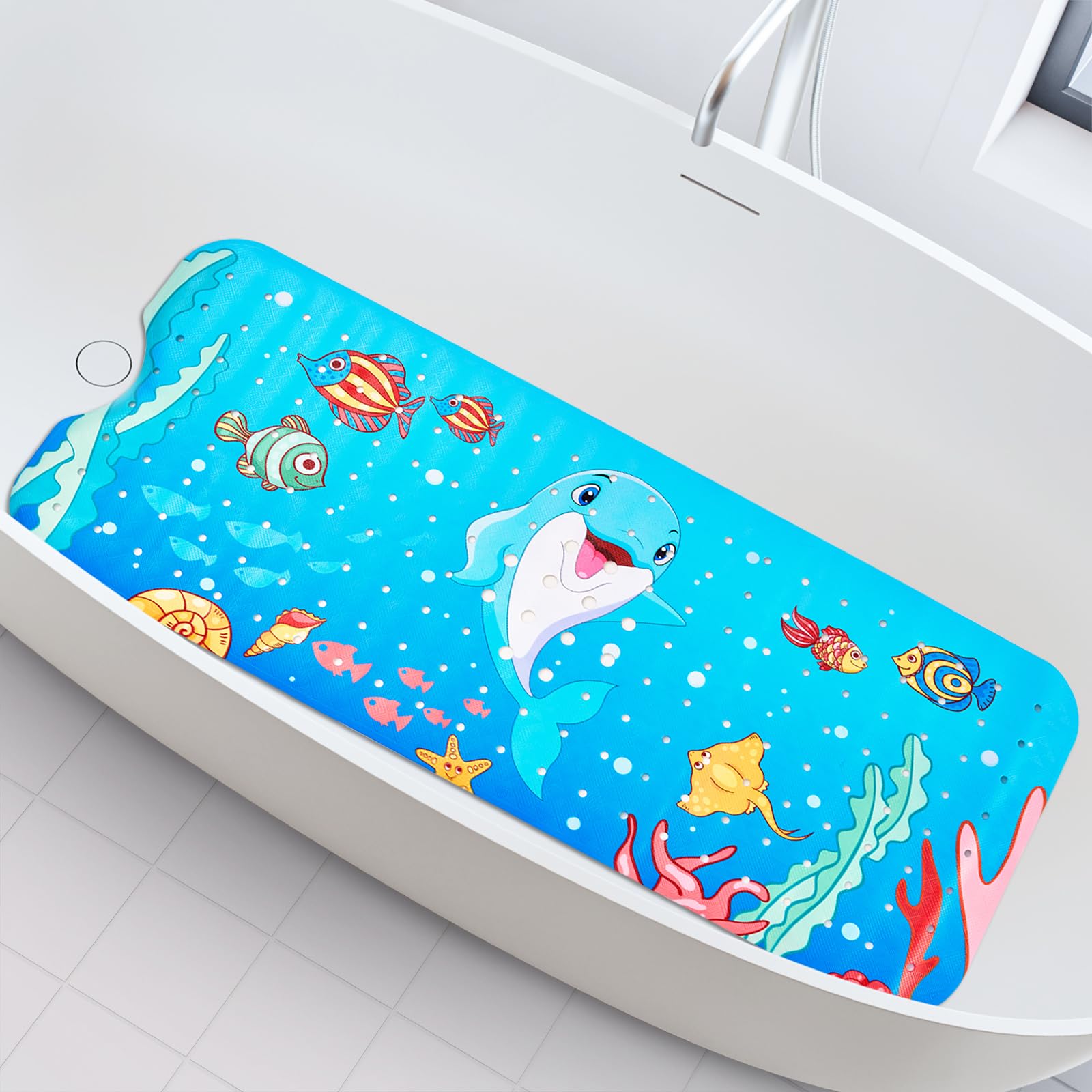 WELTRXE Baby Bath Mat – Non-Slip Anti-Mould 100x40cm Extra Long Mat