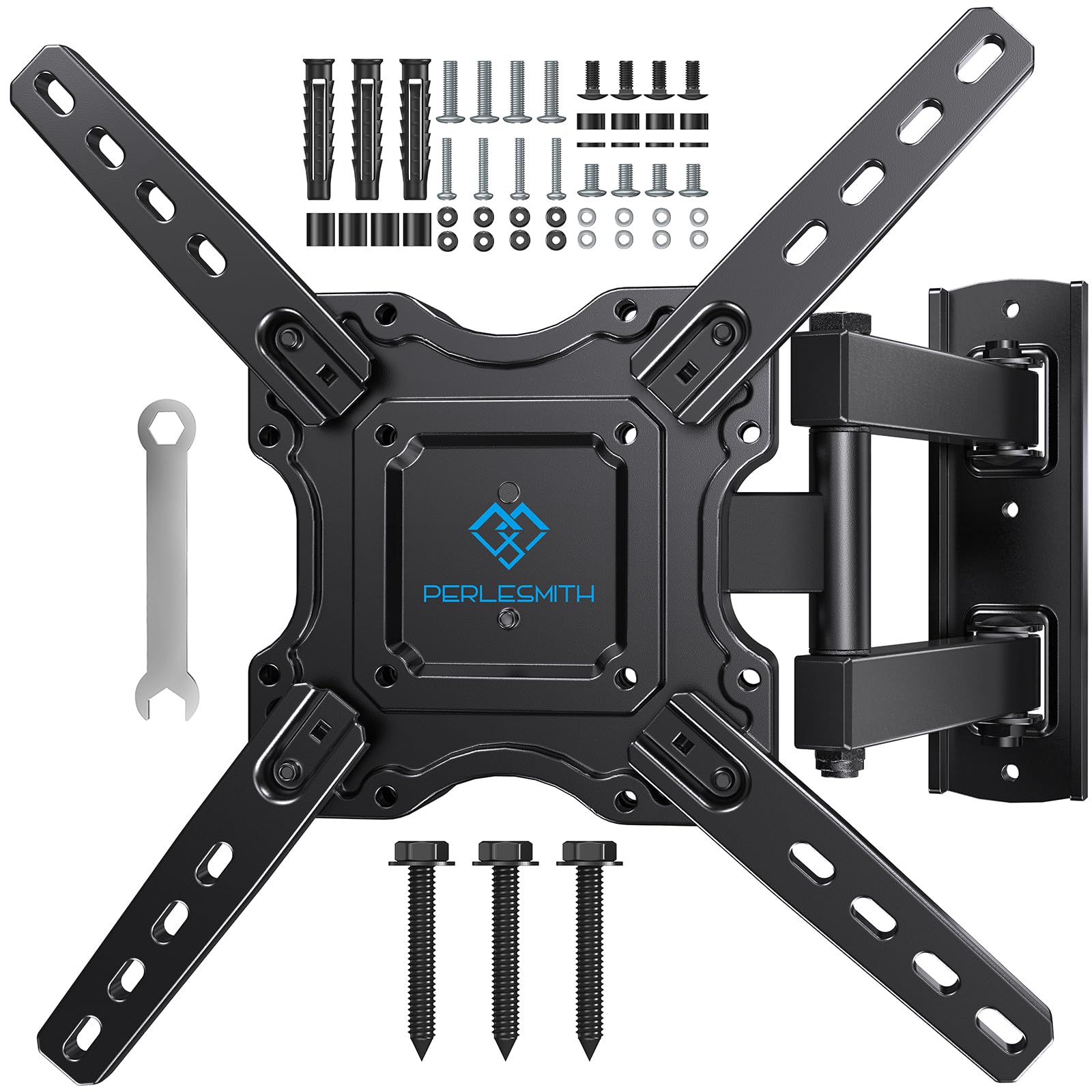 PERLESMITH TV Wall Mount Bracket | Full Motion Swivel & Tilt for 26-60"