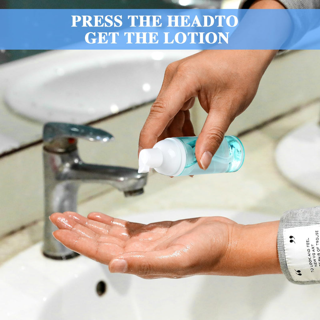 2 Pack Foam Pump Bottle Travel 50 ml/1.7 oz Small Size Mousse Foam Soap Dispenser Clear Plastic Foaming Soap Dispenser Mini Empty Refillable Pump - image 4