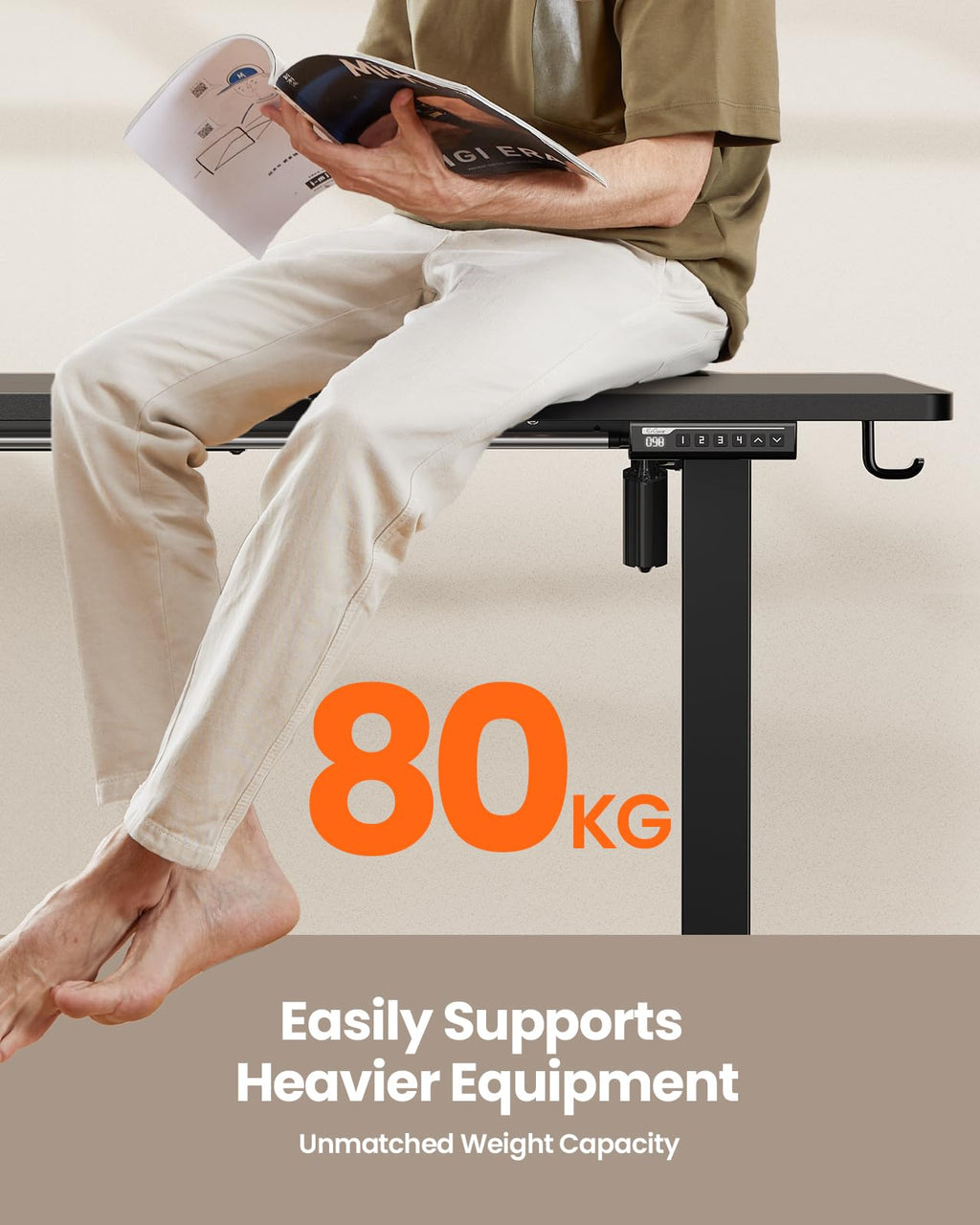 ErGear Electric Standing Desk 120 x 60cm 4 Memory with Splice Board - image 5