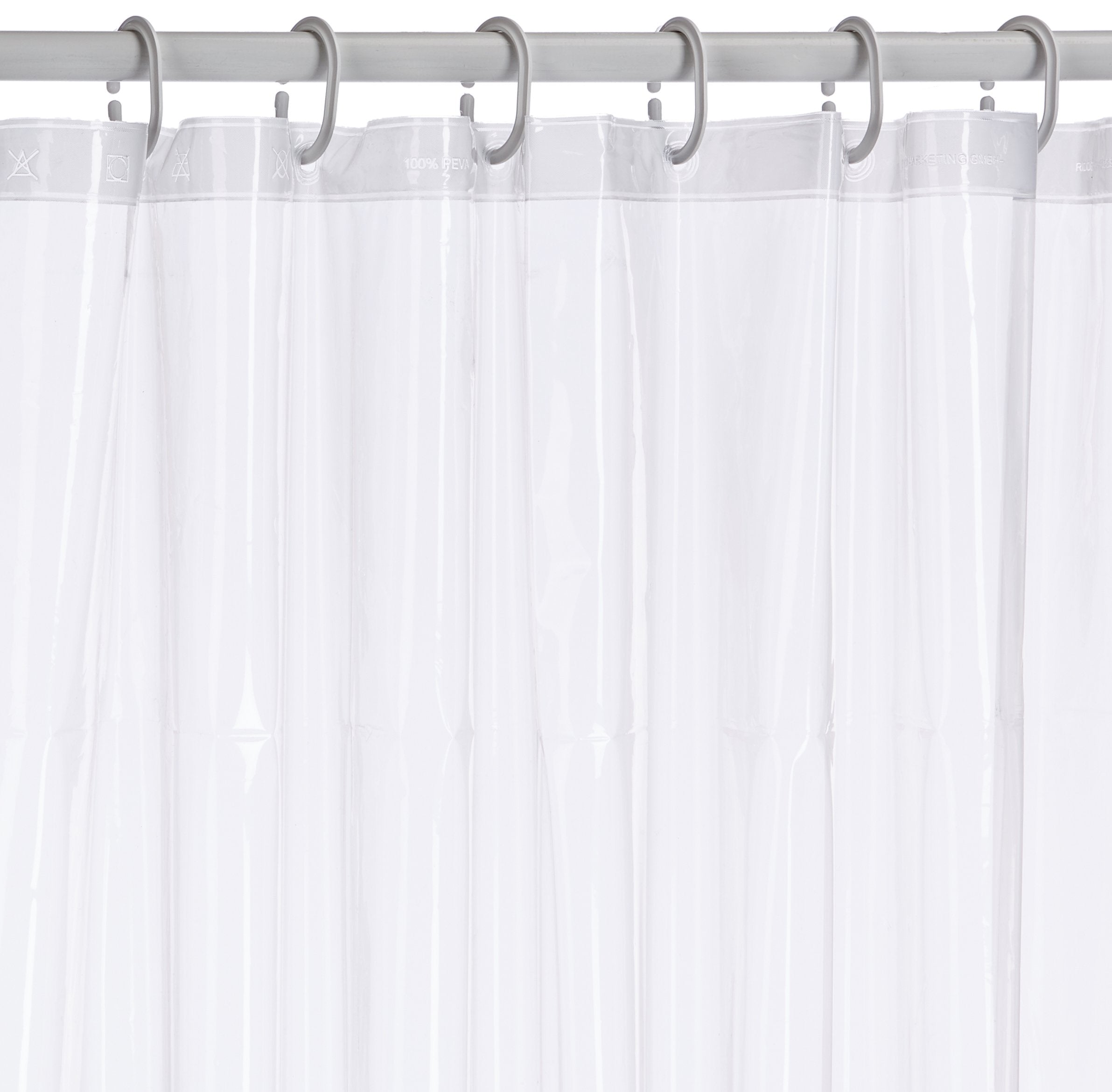Ridder Brillant PEVA Shower Curtain with Rings - Crystal, 120x200cm
